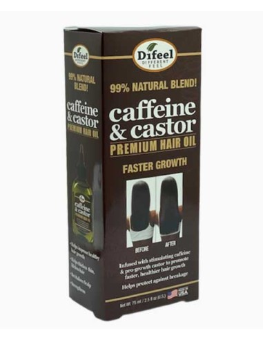 Difeel 99 Percent Natural Blend Caffeine And Castor Premium Hair Oil