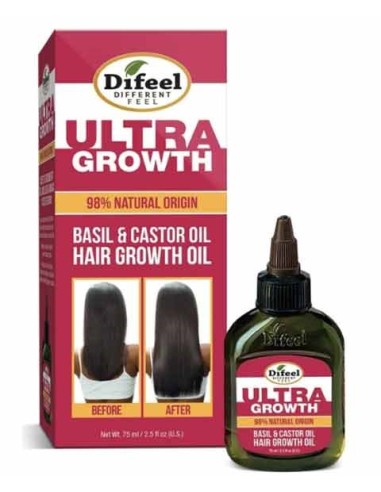 Difeel 99 Percent Natural Ultra Growth Basil And Castor Oil Hair Growth Oil