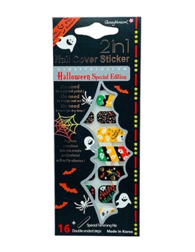 Glossy Blossom 2 In 1 Nail Cover Halloween Sticker