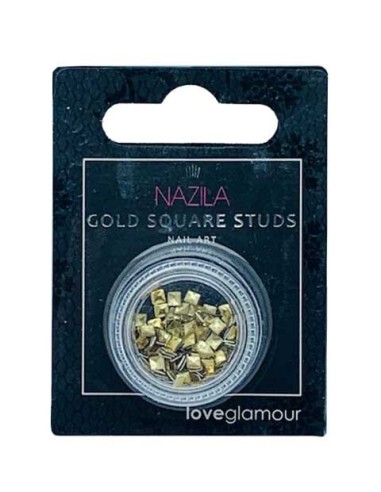 Nail Art Charm Gold Square Studs