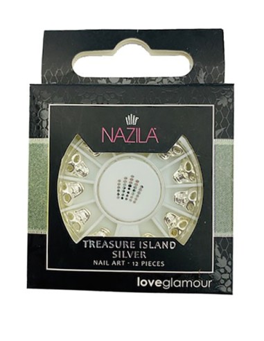 Nail Art Charm Treasure Island Silver