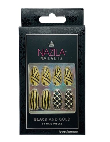 Nail Glitz Love Glamour Black And Gold