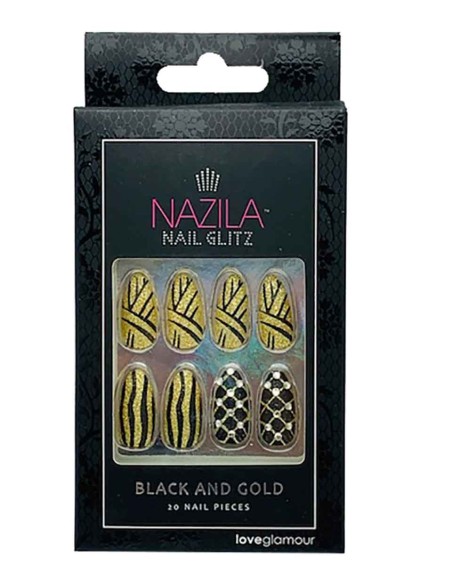 Nail Glitz Love Glamour Black And Gold Nail Glitz Love Glamour Black And Gold