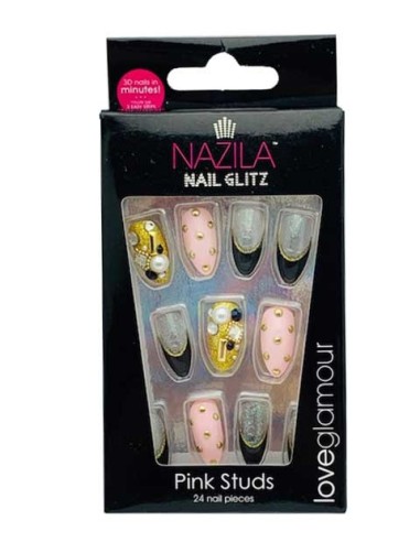 Nail Glitz Love Glamour Pink Studs