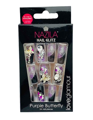 Nail Glitz Love Glamour Purple Butterfly Nail Glitz Love Glamour Purple Butterfly