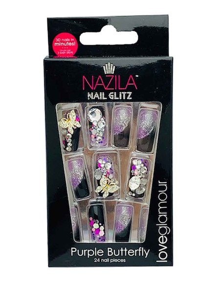 Nail Glitz Love Glamour Purple Butterfly Nail Glitz Love Glamour Purple Butterfly