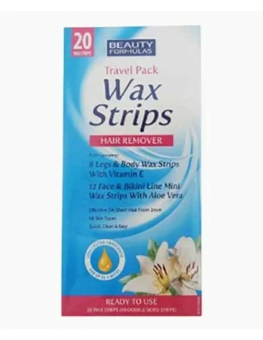 Beauty Formulas Hair Remover Wax Strips Travel Pack