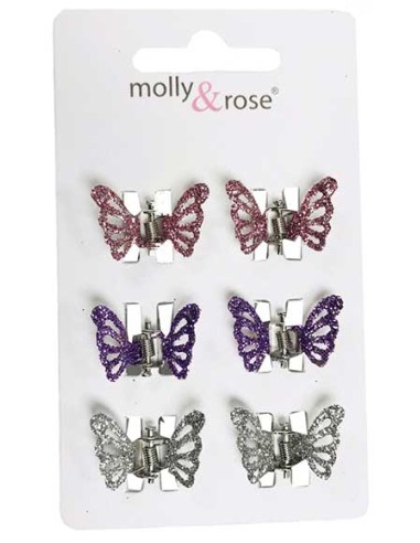 Glitter Butterfly Mini Clamps Assorted 8190