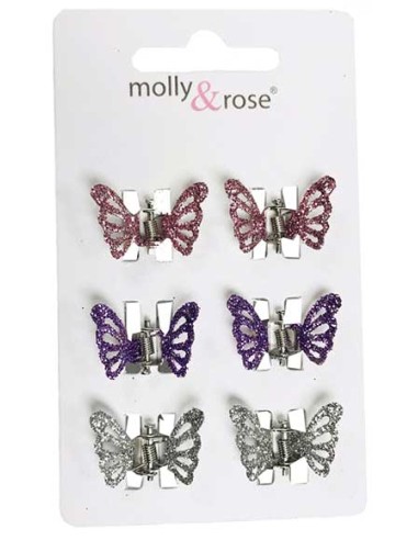 Glitter Butterfly Mini Clamps Assorted 8190 Glitter Butterfly Mini Clamps Assorted 8190
