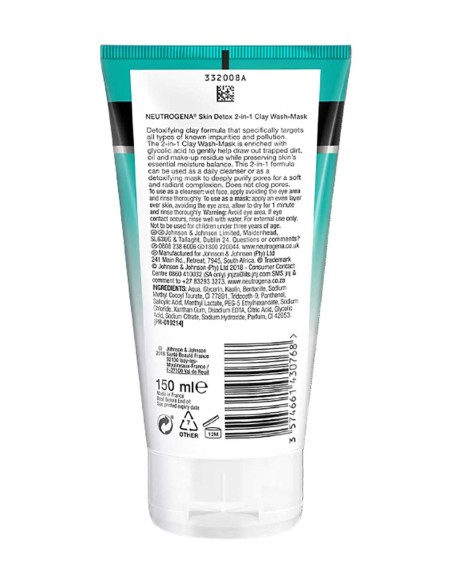 Neutrogena Skin Detox 2 In 1 Clay Wash Mask