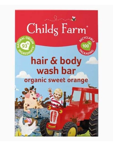 Childs Farm Hair And Body Wash Bar With Organic Sweet Orange