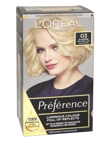 Preference Infinia Permanent Color 03 Lightest Ash Blonde Preference Infinia Permanent Color 03 Lightest Ash Blonde