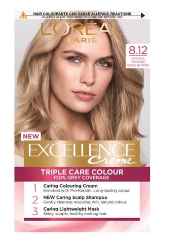 Excellence Creme Triple Care Colour 8.12 Natural Frosted Beige Blonde