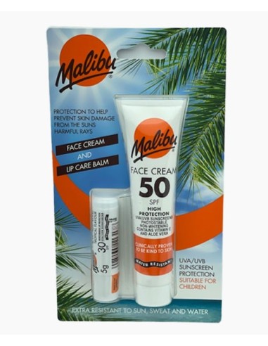 Malibu Face Cream And Lip Care Balm SPF 50