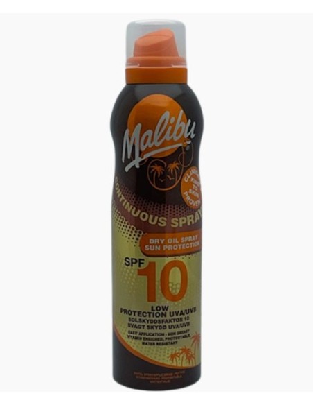 Malibu Continuous Spray Dry Oil Spray Sun Protection SPF10 Malibu Continuous Spray Dry Oil Spray Sun Protection SPF10