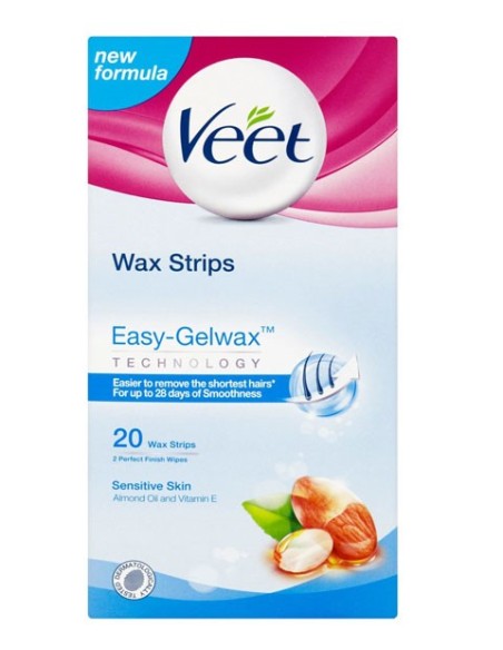 Easy Gel Sensitive Skin Wax Strips With Almond Oil