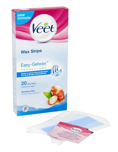Easy Gel Sensitive Skin Wax Strips With Almond Oil