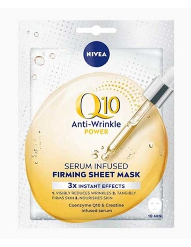 Q10 Power Anti Wrinkle Serum Infused Firming Sheet Mask