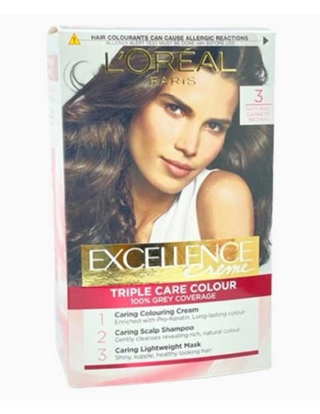 Excellence Creme Triple Care Colour 3 Natural Darkest Brown