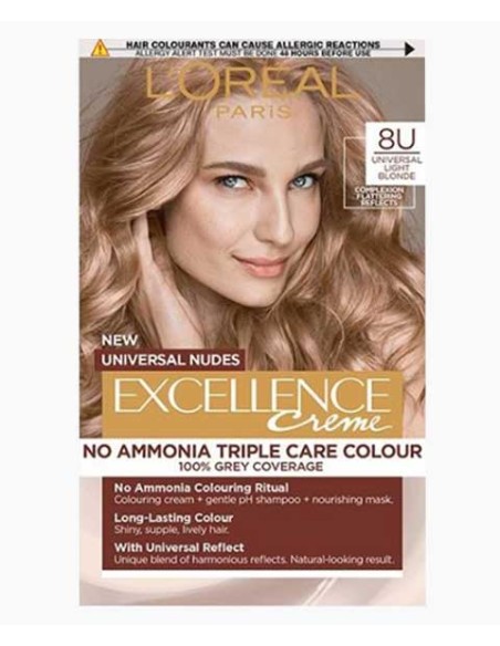 Excellence Creme Triple Care Hair Colour 8U Universal Light Blonde Excellence Creme Triple Care Hair Colour 8U Universal Light Blonde