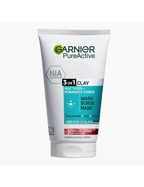Pure Active 3 In 1 Clay Mask Scrub Wash Oily Skin