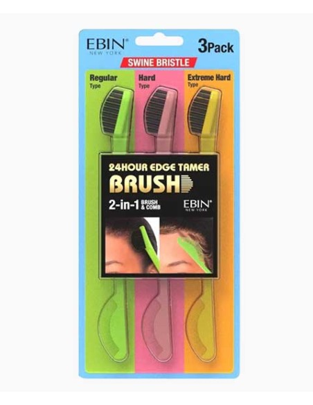 EBIN New York 24 Hour Edge Tamer Swine Bristle 2In1 Brush EBIN New York 24 Hour Edge Tamer Swine Bristle 2In1 Brush