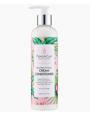 Flora And Curl Hydrate Me Rose Water And Honey Cream Conditioner