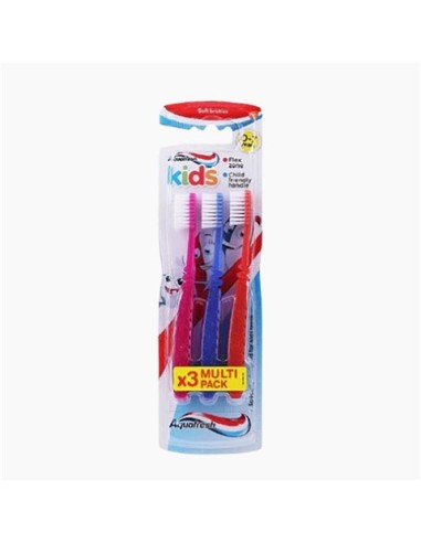 Aquafresh Toothbrush Kids Triple Pack Soft Bristles