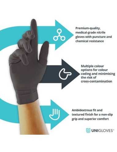 Uni Gloves Black Pearl Nitrile Disposable Gloves Uni Gloves Black Pearl Nitrile Disposable Gloves
