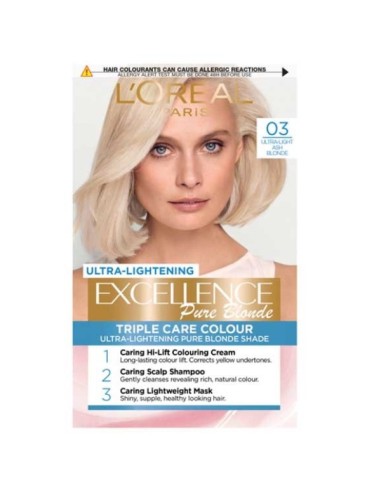 Excellence Pure Blonde 03 Ultra-Light Ash Blonde Permanent Hair Colour Excellence Pure Blonde 03 Ultra-Light Ash Blonde Permanent Hair Colour