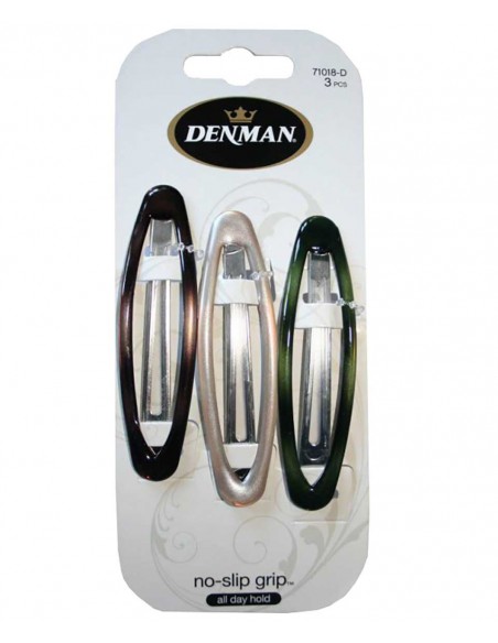 Hair AccessoriesDenman No Slip Oval Clips 3 Piece 71018 D Hair AccessoriesDenman No Slip Oval Clips 3 Piece 71018 D