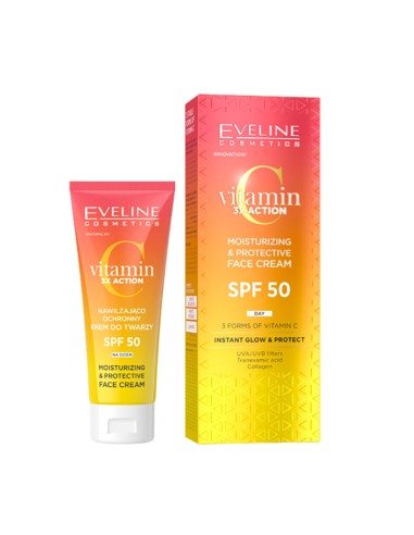 Eveline Vitamin C 3X Action Moisturizing Protective Face Cream SPF50