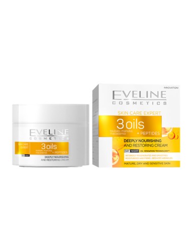 Eveline Skin Care Expert 3 Oils Deeply Nourishing Restoring Cream