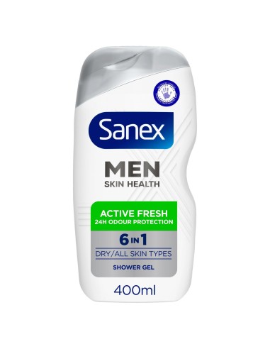 Sanex Men Skin Health Active Fresh 6 In 1 Shower Gel