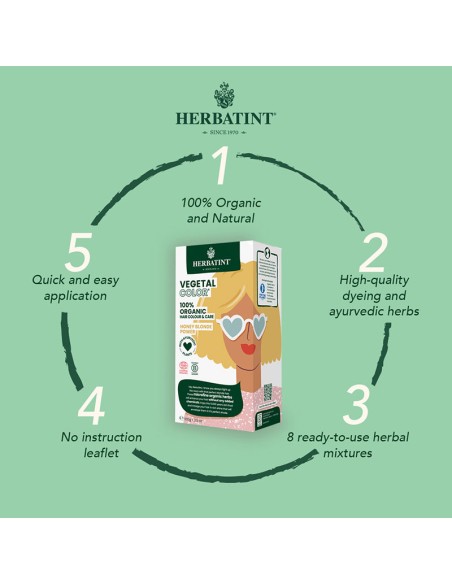 Herbatint Vegetal Organic Hair Color Honey Blonde Power