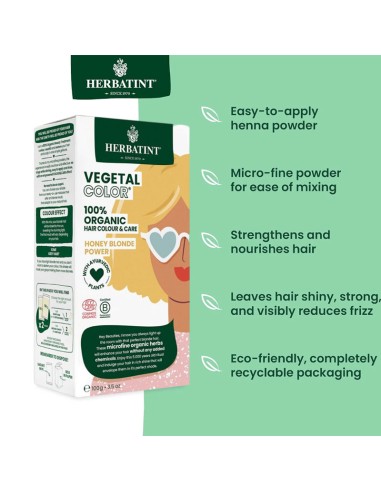 Herbatint Vegetal Organic Hair Color Honey Blonde Power