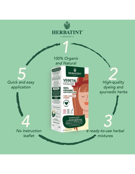 Herbatint Vegetal Organic Hair Color Pure Caramel Power