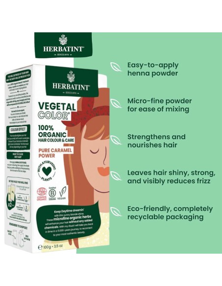 Herbatint Vegetal Organic Hair Color Pure Caramel Power