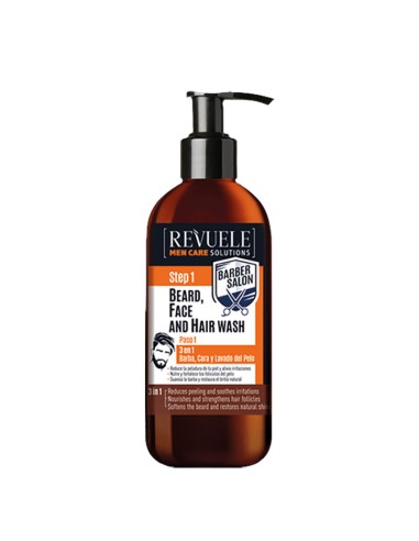 Revuele Men Care Solutions 3 In 1 Beard Face And Hair Wash