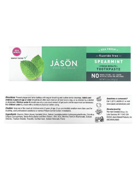 Jason Sea Fresh Fluoride Free Spearmint Toothpaste Jason Sea Fresh Fluoride Free Spearmint Toothpaste