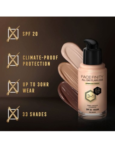 Max Factor Facefinity All Day Flawless 3 In 1 Vegan Foundation