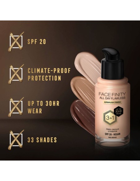 Max Factor Facefinity All Day Flawless 3 In 1 Vegan Foundation