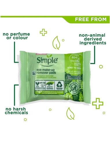 Simple Kind To Eyes Eye Make Up Remover Pads Simple Kind To Eyes Eye Make Up Remover Pads