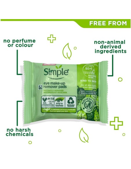 Simple Kind To Eyes Eye Make Up Remover Pads Simple Kind To Eyes Eye Make Up Remover Pads