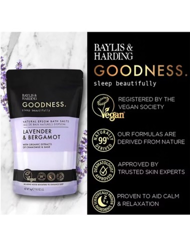 Goodness Lavender & Bergamot Natural Epsom Bath Salts