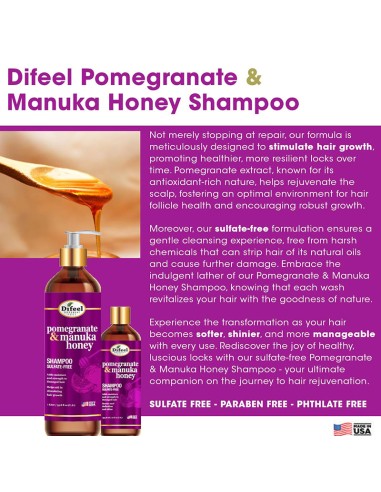 Difeel Pomegranate & Manuka Honey Shampoo Difeel Pomegranate & Manuka Honey Shampoo