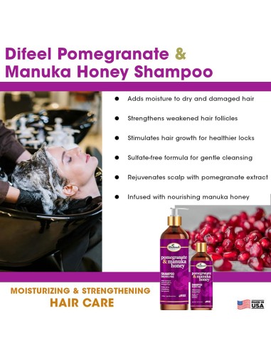 Difeel Pomegranate & Manuka Honey Shampoo Difeel Pomegranate & Manuka Honey Shampoo