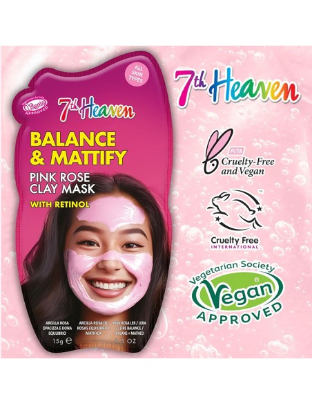 7Th Heaven Balance & Mattify Pink Rose Clay Mask
