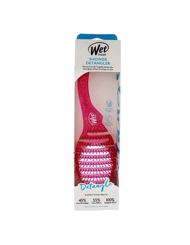 Wet Brush Shower Detangler Brush Pink Glitter