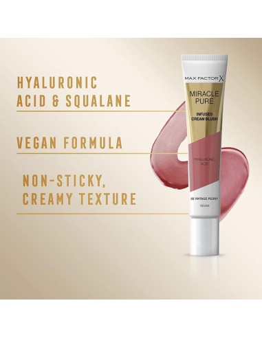 Max Factor Miracle Pure Moisturising Cream Blush 03 Vintage Peony Max Factor Miracle Pure Moisturising Cream Blush 03 Vintage Peony